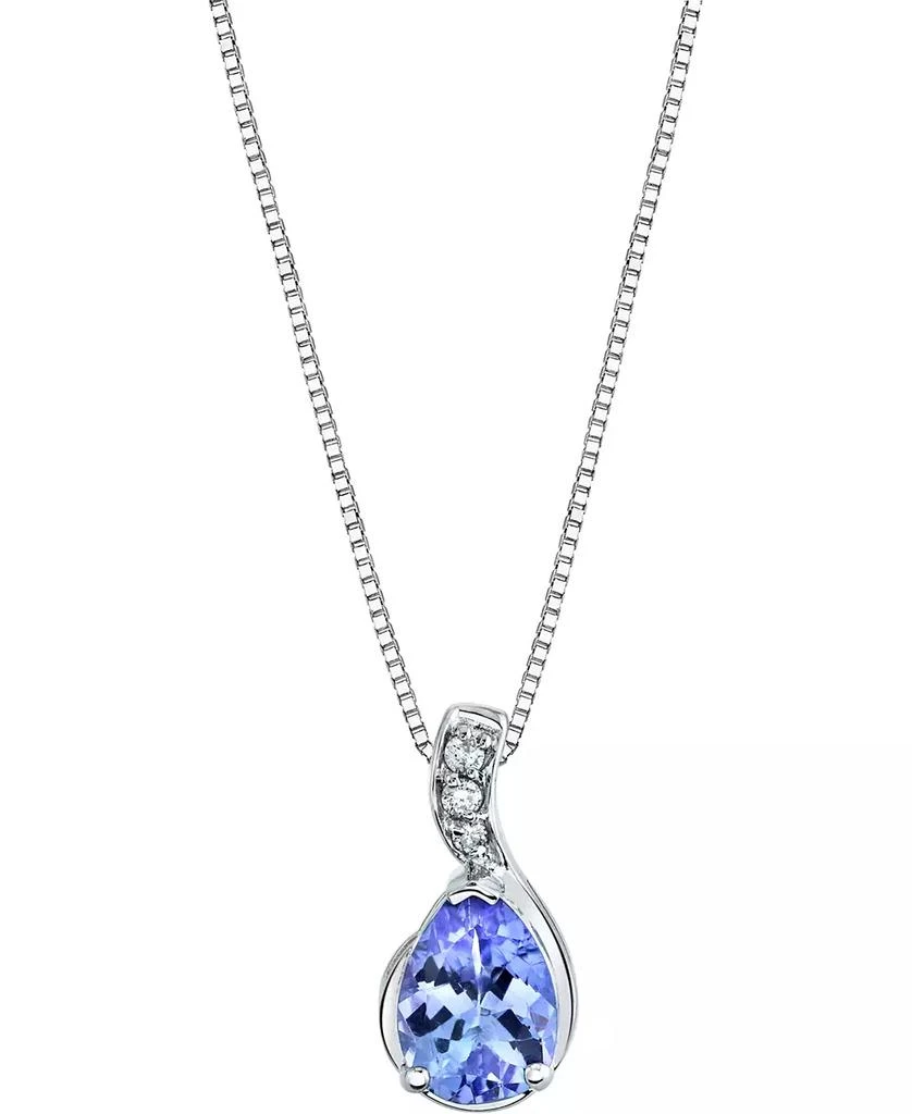 商品Macy's|Tanzanite (3/4 ct. t.w.) & Diamond Accent 18" Pendant Necklace in 14k White Gold,价格¥1725,第1张图片