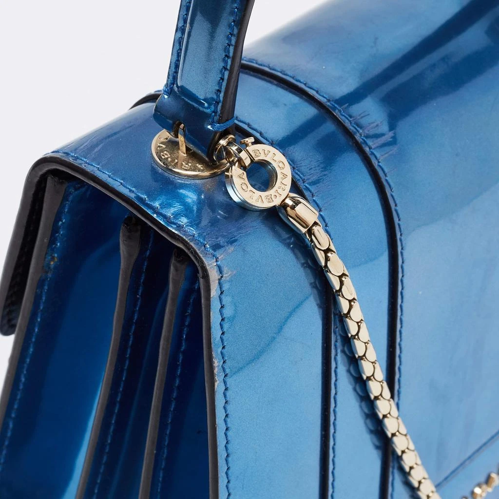Bvlgari Blue Laminated Leather Serpenti Forever Flap Top Handle Bag 商品