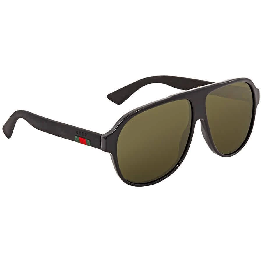 商品Gucci|Green Pilot Men's Sunglasses GG0009S 001 59,价格¥1464,第2张图片详细描述