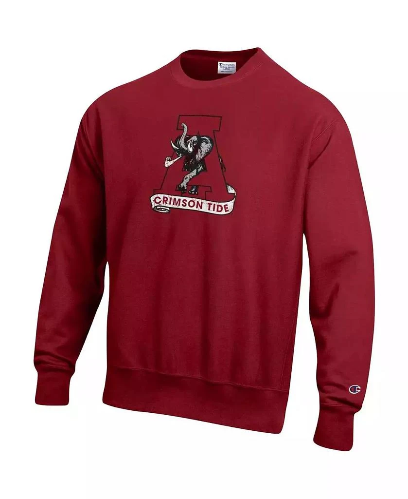 商品CHAMPION|Men's Crimson Alabama Crimson Tide Vault Logo Reverse Weave Pullover Sweatshirt,价格¥419,第2张图片详细描述