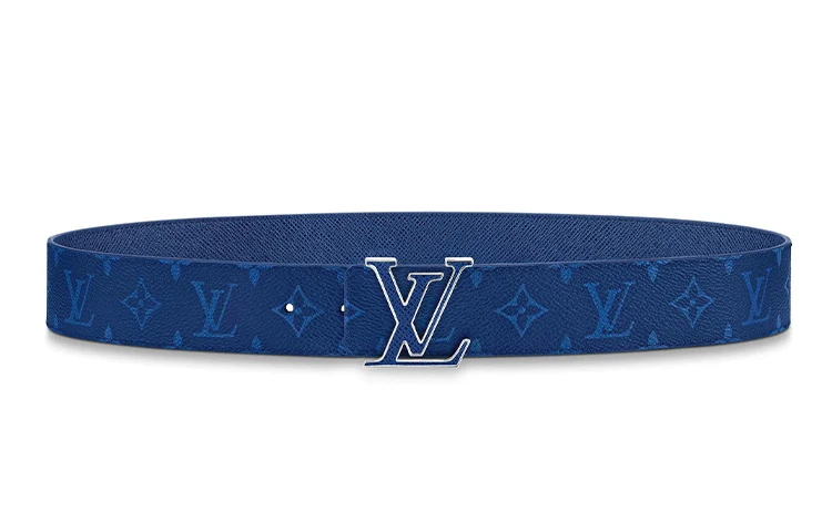 商品[国内直发] Louis Vuitton|LV Initiales 双面平滑扣 牛皮 帆布 皮带 男款 蓝色 宽4cm,价格¥7840,第6张图片详细描述