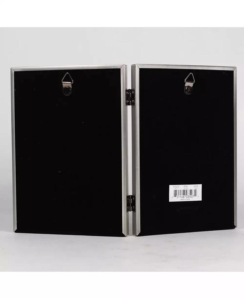 商品Lawrence Frames|Antique Pewter Hinged Double Picture Frame - Bead Border Design - 5" x 7",价格¥186,第2张图片详细描述