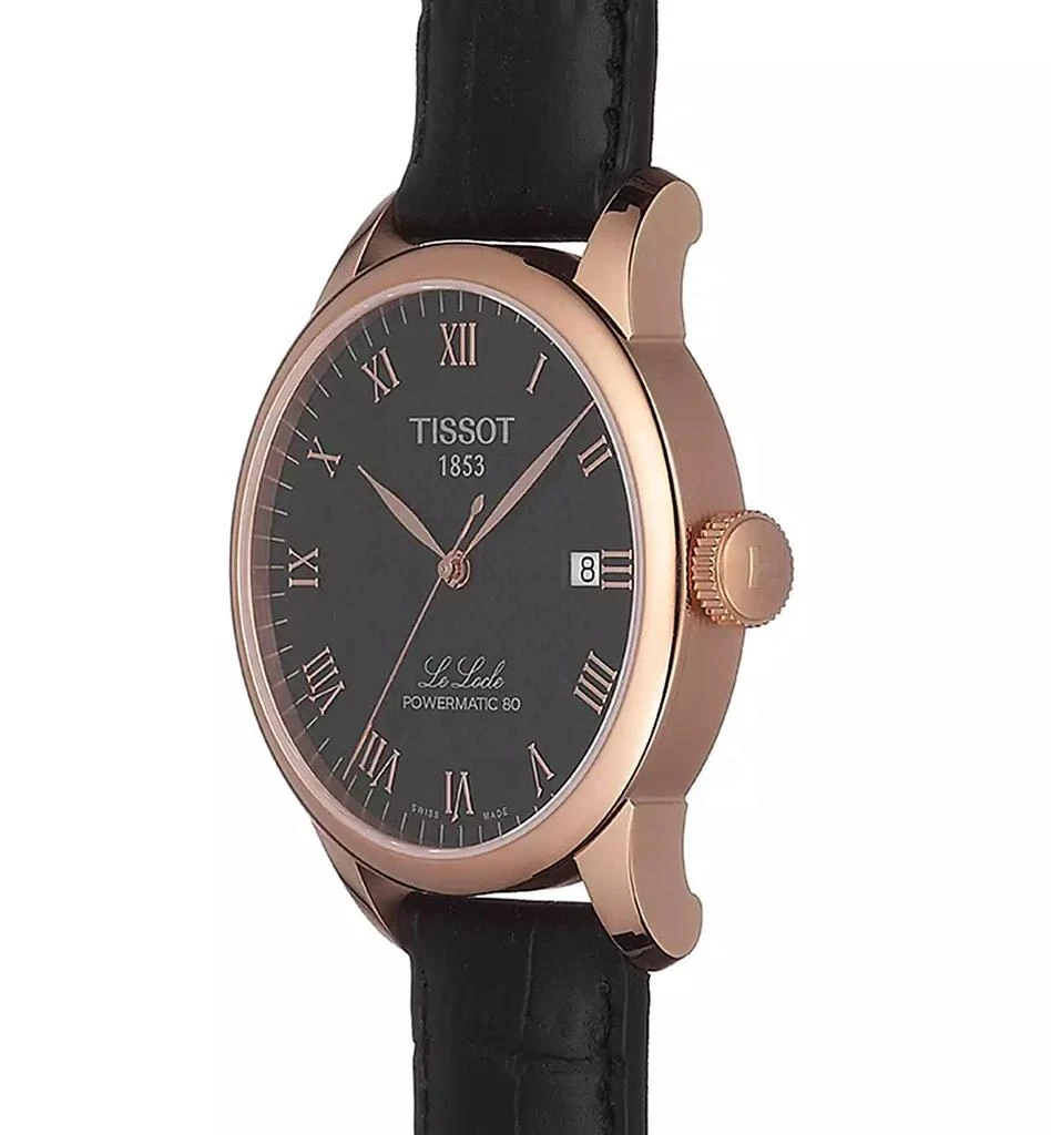 商品Tissot|Men's Swiss Le Locle Black Leather Strap Watch 40mm,价格¥5526,第5张图片详细描述