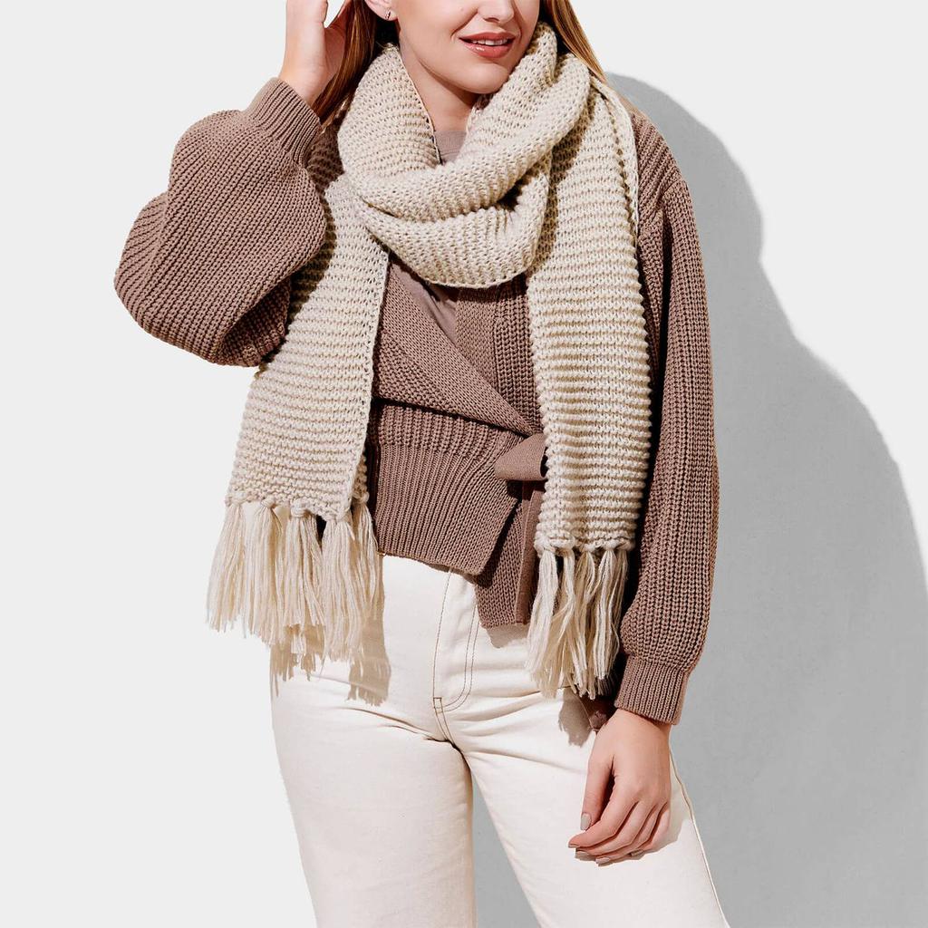 Katie Loxton Chunky Fringed Knitted Scarf商品第2张图片规格展示