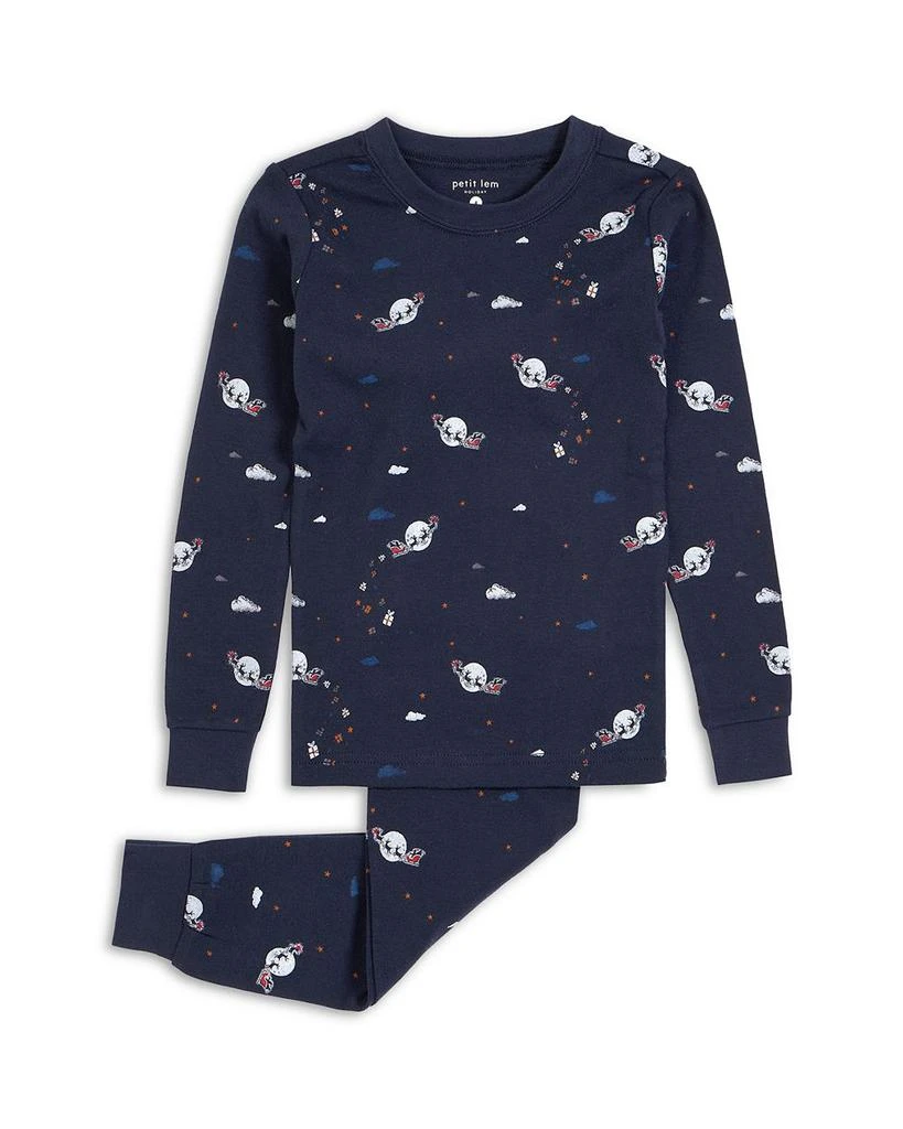 商品Petit Lem|Unisex 2 Piece The Night Below Glow In The Dark Print Pajama Set - Little Kid,价格¥171,第1张图片详细描述