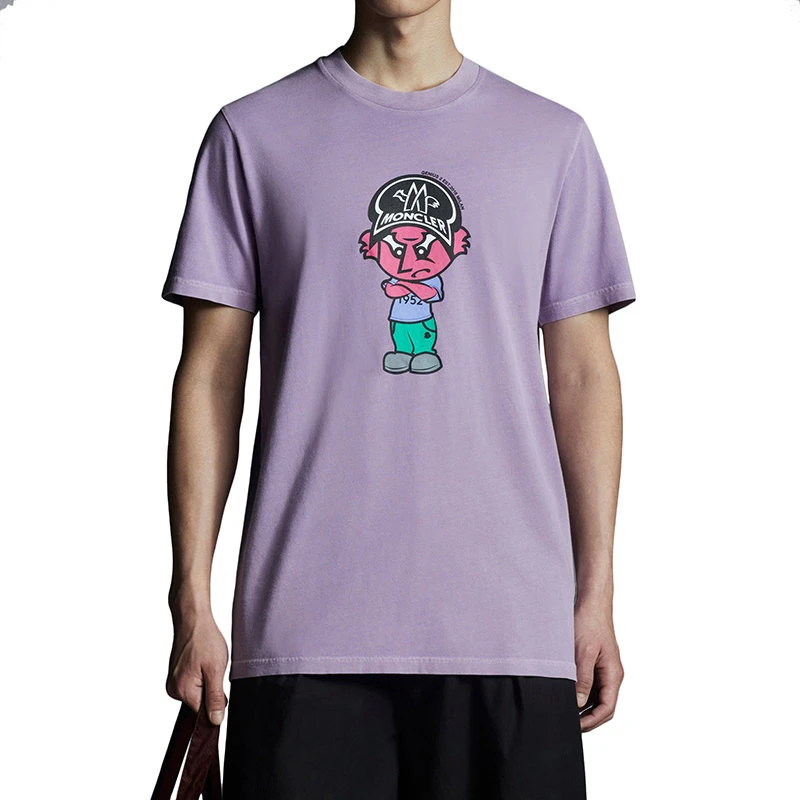 商品Moncler|【预售3-7天】Moncler/蒙克莱 22年早春新款 1952系列 男士紫罗兰色纯棉Genius图案短袖T恤H10928C000088390T62B,价格¥20100,第4张图片详细描述