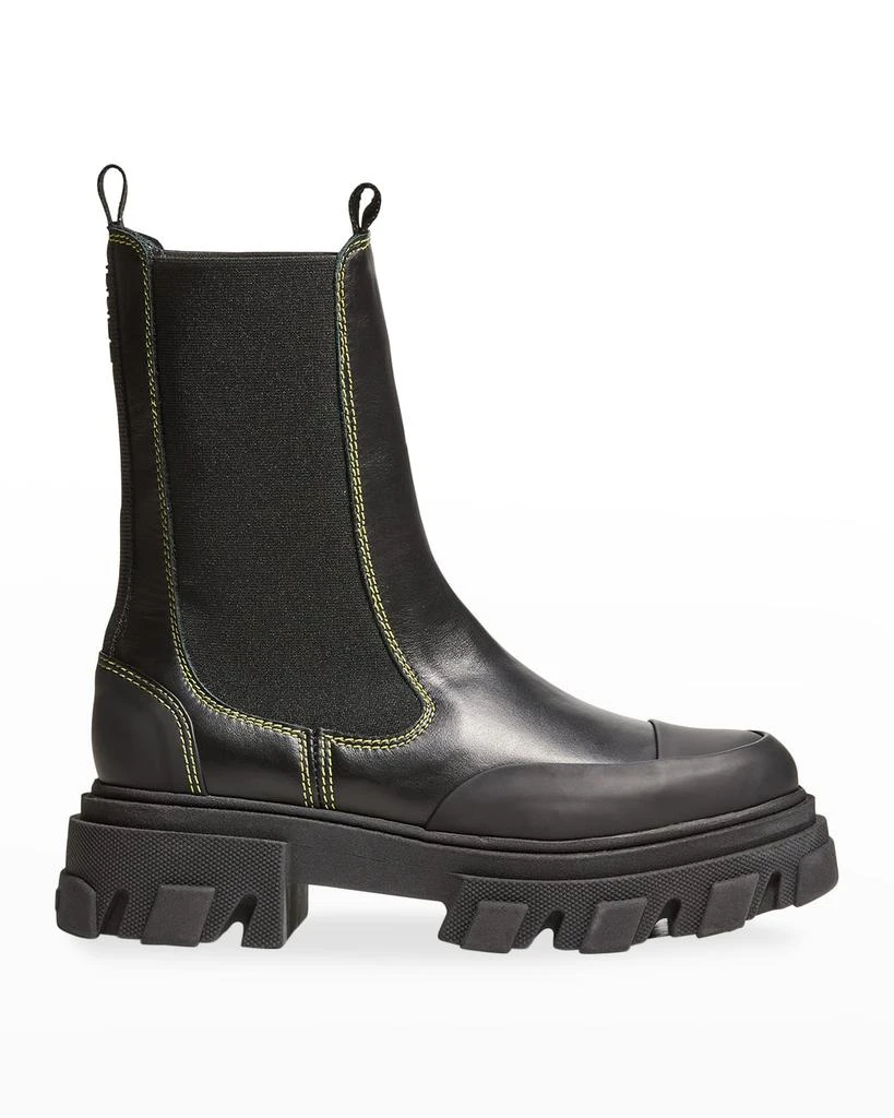 商品Ganni|55mm Leather Mid Chelsea Boots,价格¥2068,第1张图片