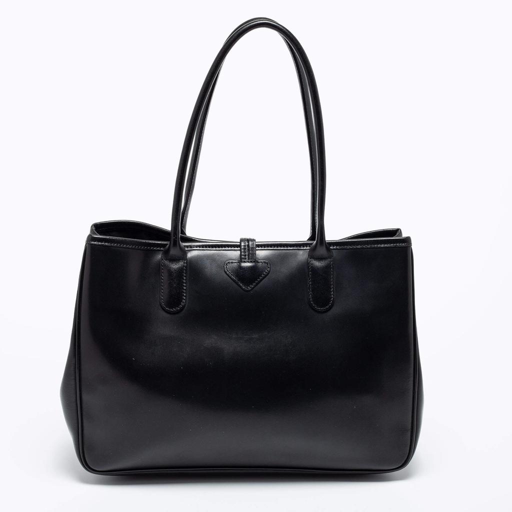 Longchamp Black Leather Roseau Tote商品第4张图片规格展示