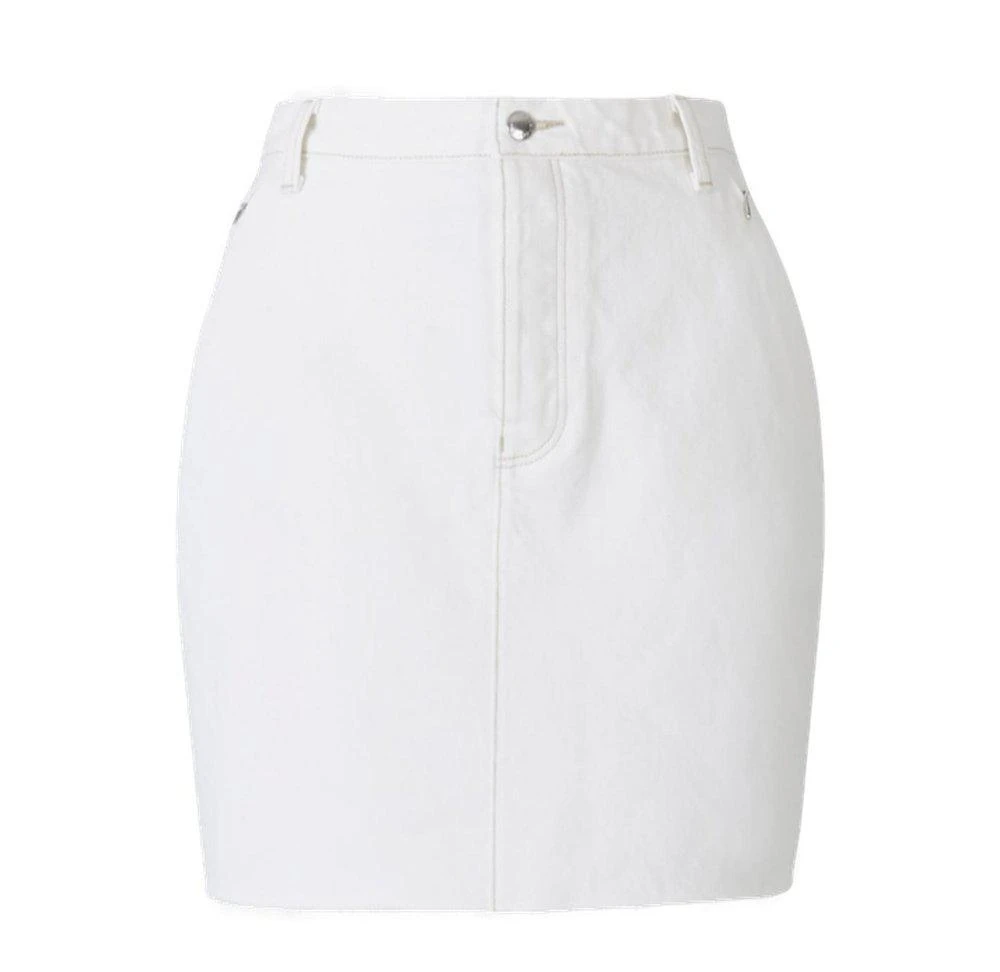 商品Alexander Wang|Alexander Wang Logo Patch High Waist Denim Skirt,价格¥1480,第1张图片