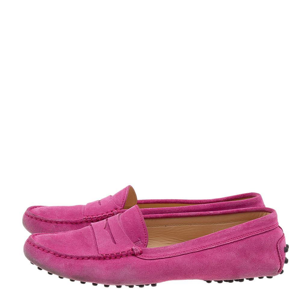 商品[二手商品] Tod's|Tod's Pink Suede Penny Slip Loafers Size 39,价格¥2034,第6张图片详细描述