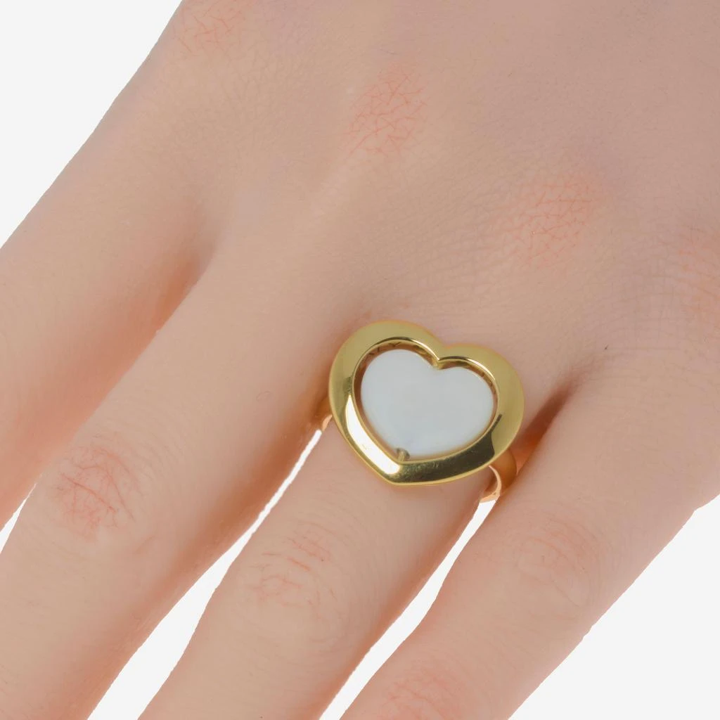 商品Mimi Milano|Mimi Milano  18K Yellow Gold And White Quartzite Spinning Heart Cocktail Ring ALM308G8Q165,价格¥7385,第2张图片详细描述