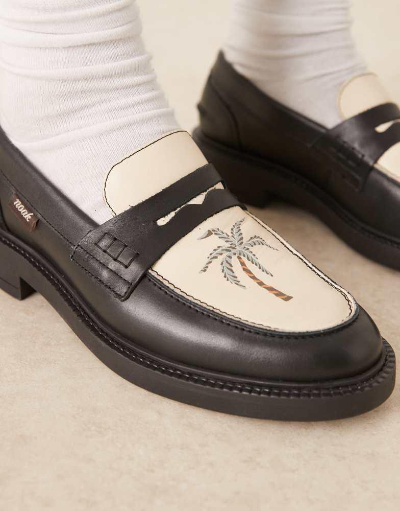 NOAK Made in Portugal penny loafers in black leather with  display picture 3