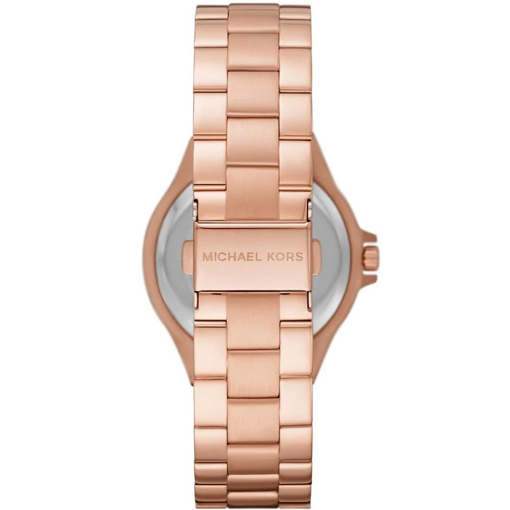 商品Michael Kors|Women's Lennox Three Hand Rose Gold-Tone Stainless Steel Bracelet Watch 37mm,价格¥1403,第3张图片详细描述