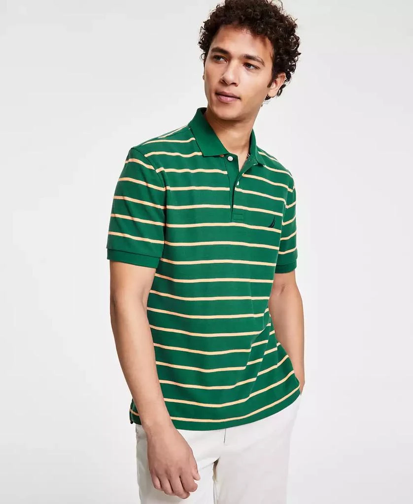 商品Nautica|Men's Classic-Fit Striped Performance Deck Polo,价格¥184,第1张图片