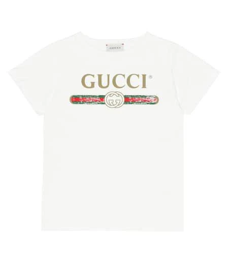 商品Gucci|儿童经典logo纯棉T恤,价格¥1654,第1张图片