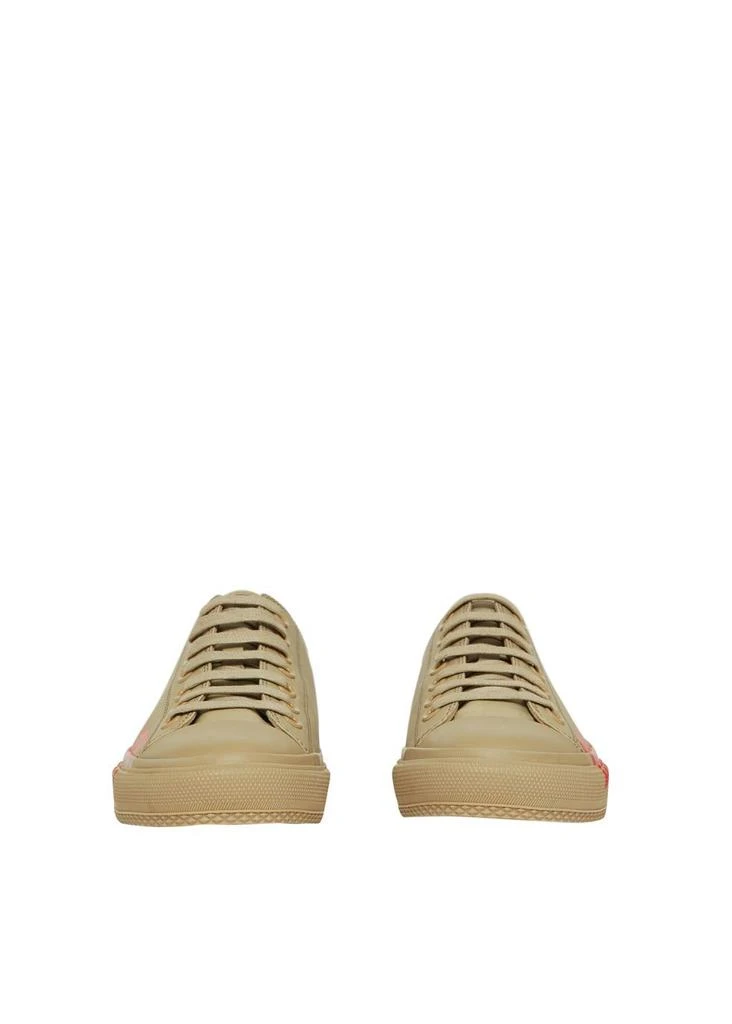 商品Burberry|Logo print cotton gabardine sneakers,价格¥3503,第4张图片详细描述