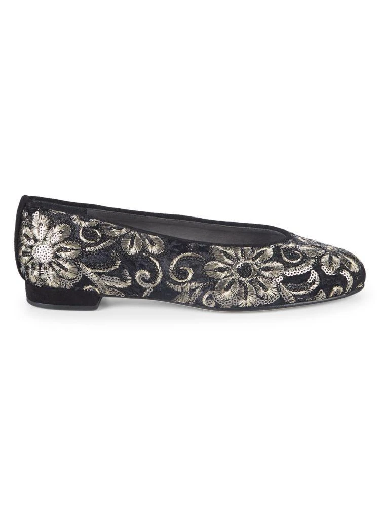 商品Stuart Weitzman|Embellished Velvet Flats,价格¥1341,第1张图片