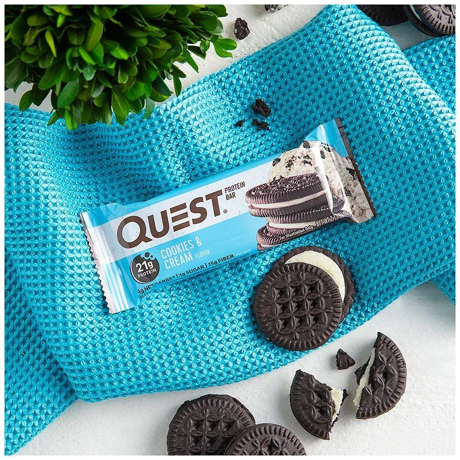 商品QuestBar|Protein Bar Cookies & Cream,价格¥22,第2张图片详细描述