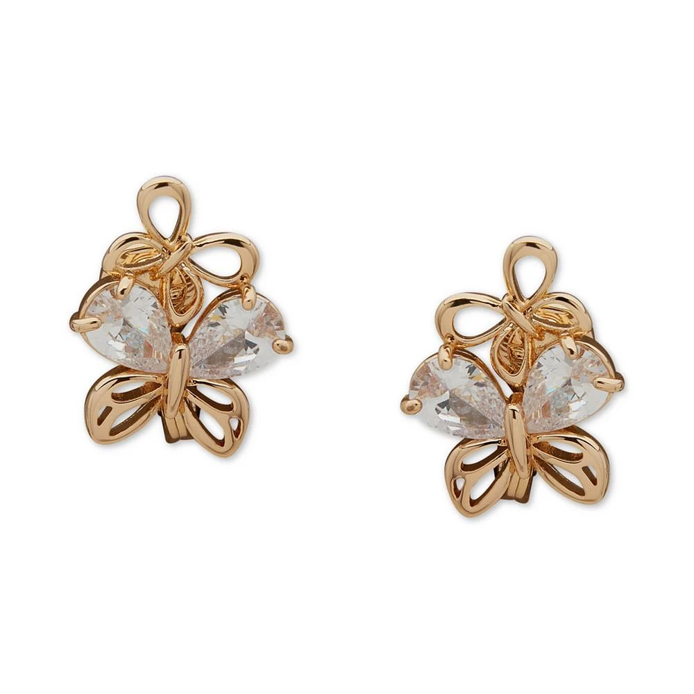 商品Anne Klein|Gold-Tone Crystal Butterfly Stud Earrings,价格¥90,第1张图片