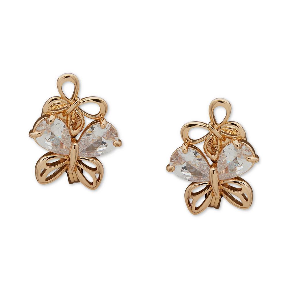 商品Anne Klein|Gold-Tone Crystal Butterfly Stud Earrings,价格¥172,第1张图片