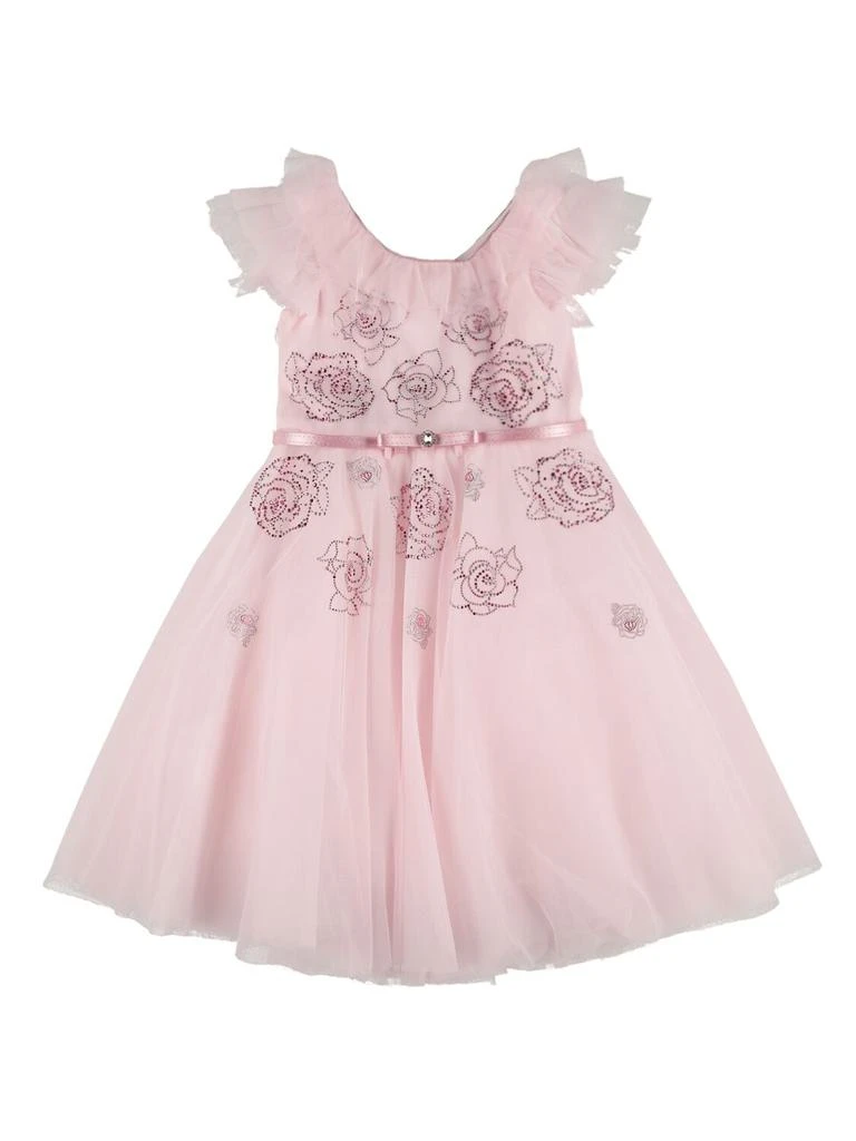 商品MONNALISA|Soft Tulle Dress W/ Embellishment,价格¥1666,第1张图片