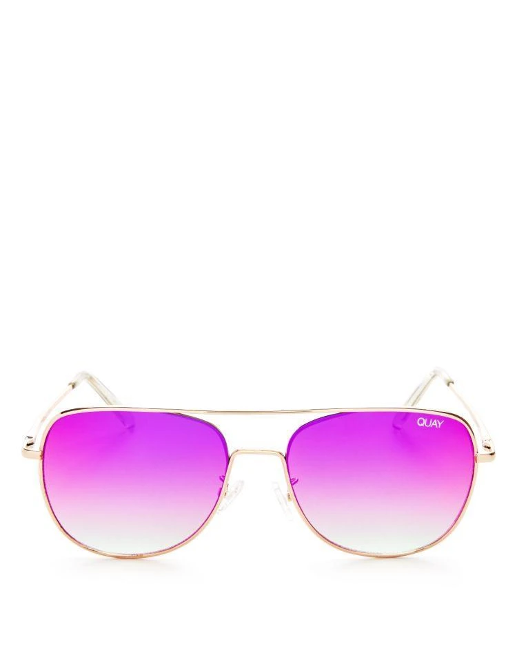 商品Quay|Women's Running Riot Mirrored Aviator Sunglasses, 57mm,价格¥408,第1张图片