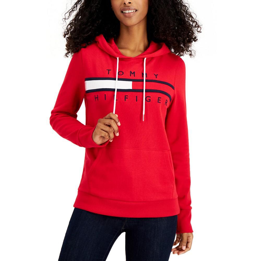 商品Tommy Hilfiger|Women's Long Sleeve Front Pocket Logo Sweatshirt,价格¥348,第1张图片