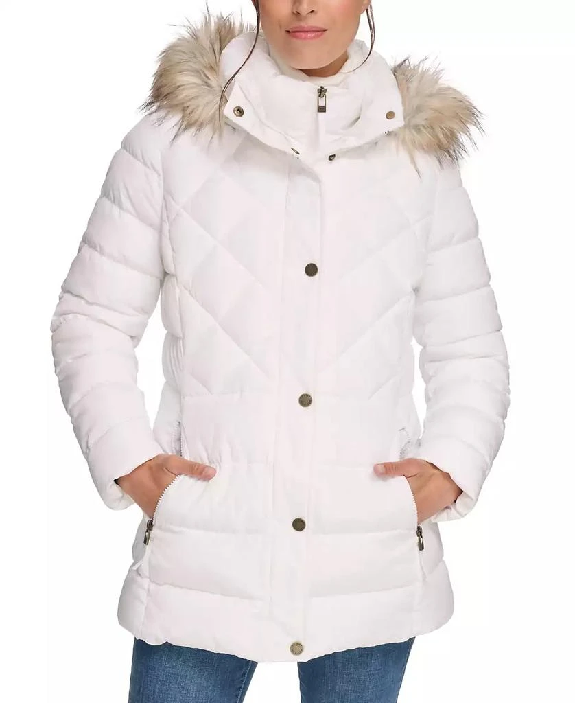 商品Tommy Hilfiger|Women's Bibbed Faux-Fur-Trim Hooded Puffer Coat, Created for Macy's,价格¥472,第2张图片详细描述