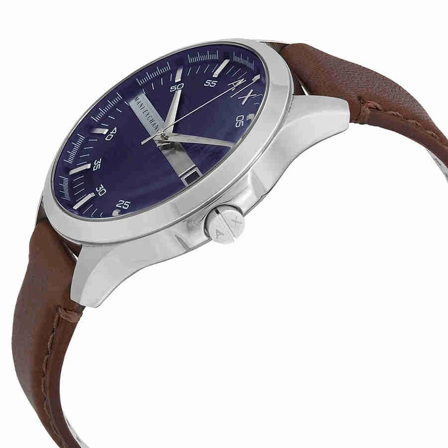 商品Armani Exchange|Navy Dial Brown Leather Men's Watch AX2133,价格¥615,第2张图片详细描述