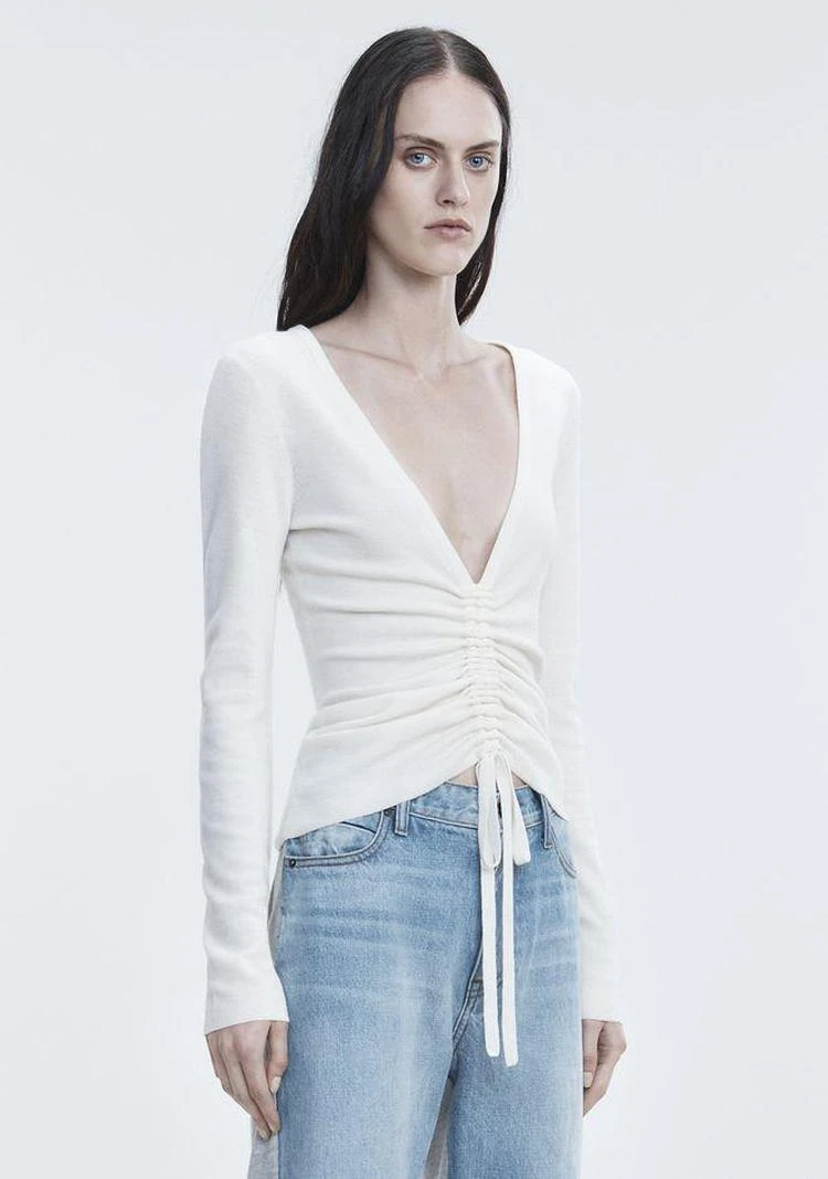 商品Alexander Wang|RUCHED V-NECK SWEATER,价格¥1054,第5张图片详细描述