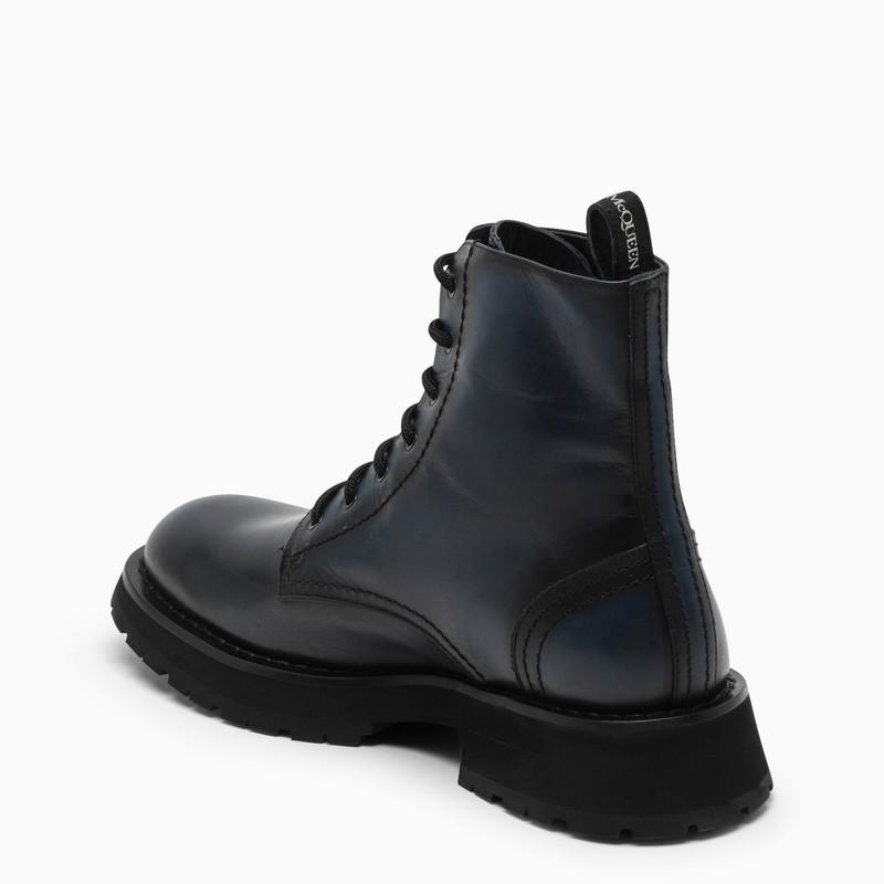 Anthracite high laced up shoes in leather商品第4张图片规格展示