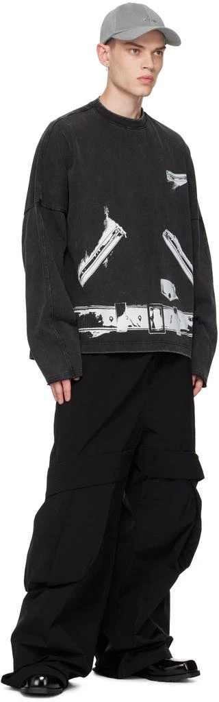 商品We11done|Black Trompe L'Oeil Long Sleeve T-Shirt,价格¥1928,第4张图片详细描述