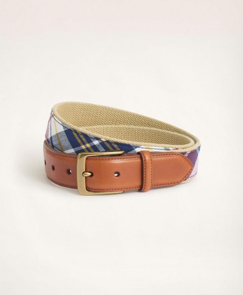 商品Brooks Brothers|Madras Leather Tab Webbed Belt,价格¥720,第1张图片
