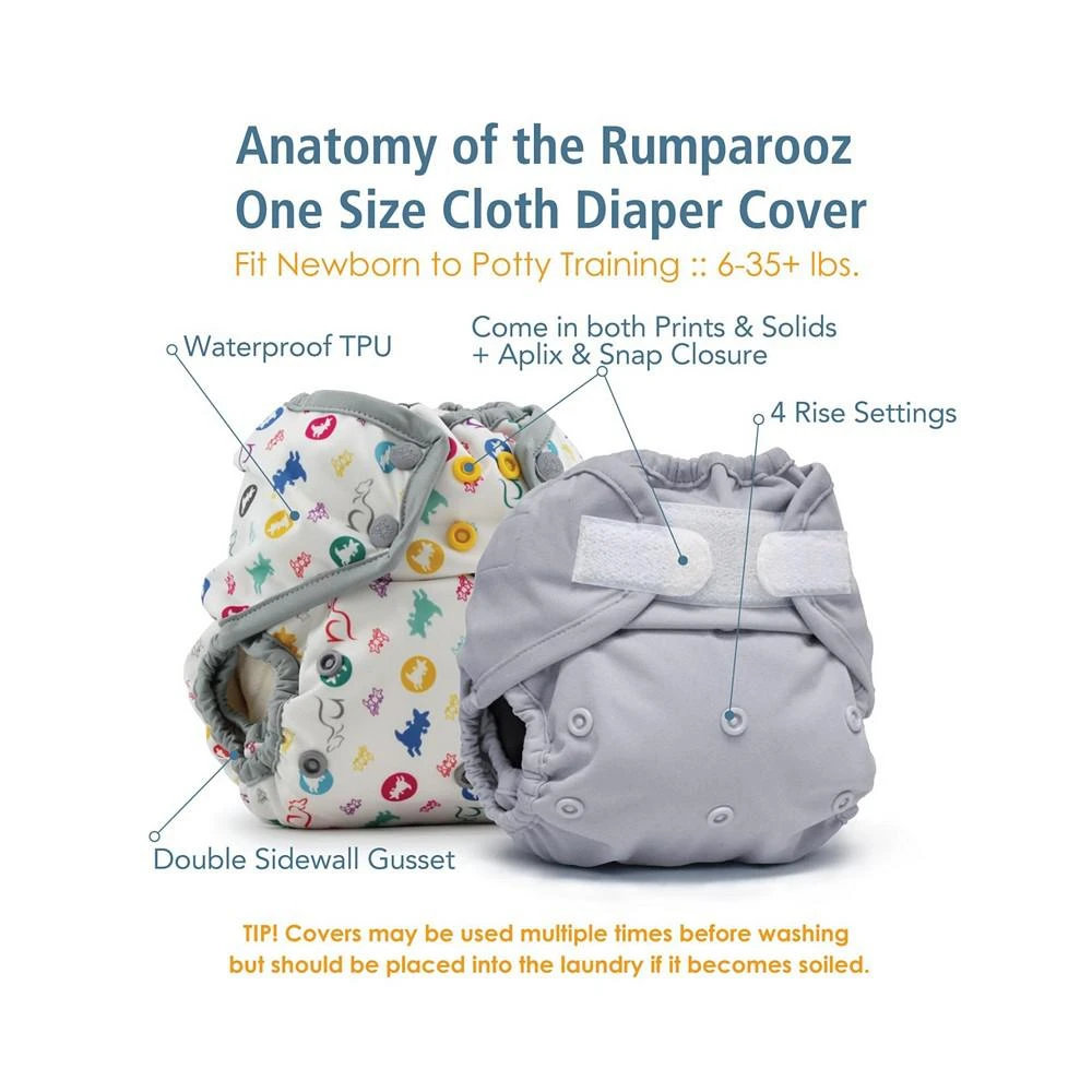 商品Kanga Care|Rumparooz Reusable One Size Cloth Diaper Cover Aplix,价格¥105,第3张图片详细描述