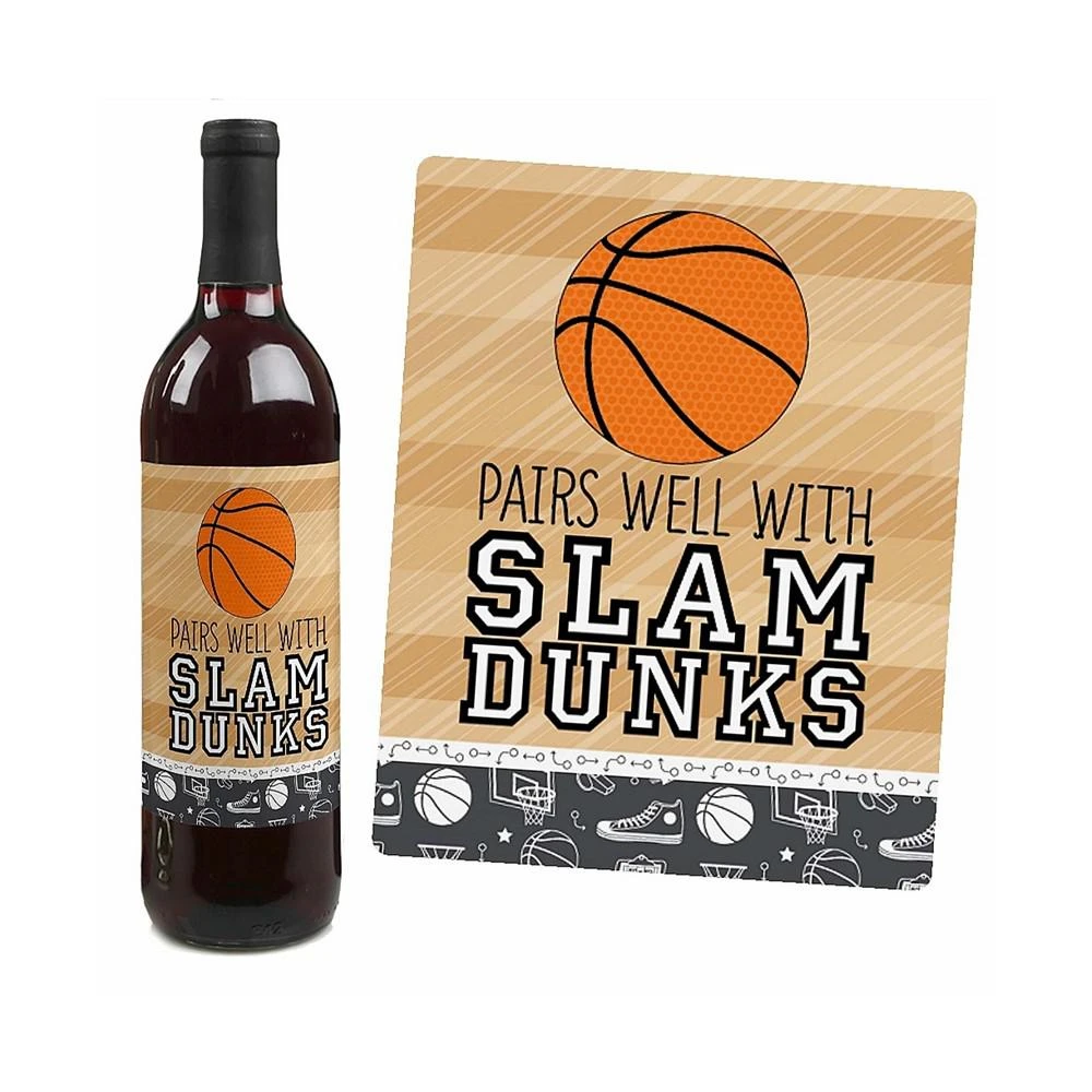 商品Big Dot of Happiness|Nothin' but Net - Basketball - Party Decor - Wine Bottle Label Stickers - 4 Ct,价格¥82,第3张图片详细描述