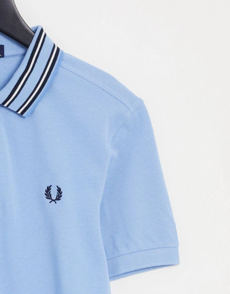 商品Fred Perry|Fred Perry striped collar polo shirt in blue,价格¥392,第4张图片详细描述