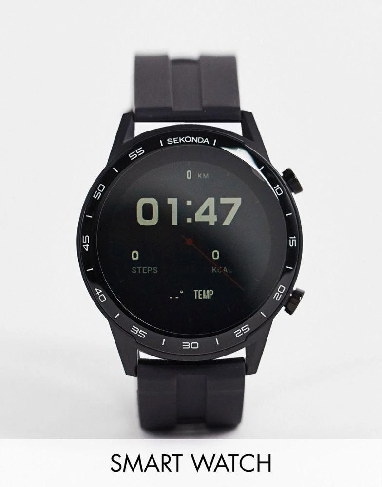 商品Sekonda|Sekonda smart watch with silicone strap in black,价格¥589,第1张图片