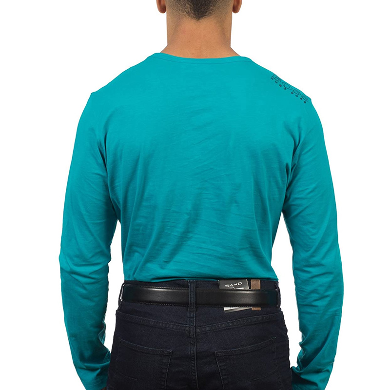 HUGO BOSS 男士青色圆领长袖T恤 TOGN-50240164-353商品第5张图片规格展示