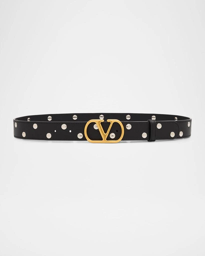 商品Valentino|VLogo Signature Calfskin Leather Belt, 30mm,价格¥6647,第1张图片详细描述