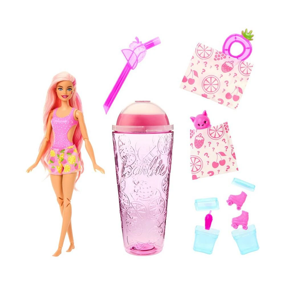 商品Barbie|Pop Reveal Fruit Series Strawberry Lemonade Doll, 8 Surprises Include Pet, Slime, Scent & Color Change,价格¥120,第2张图片详细描述
