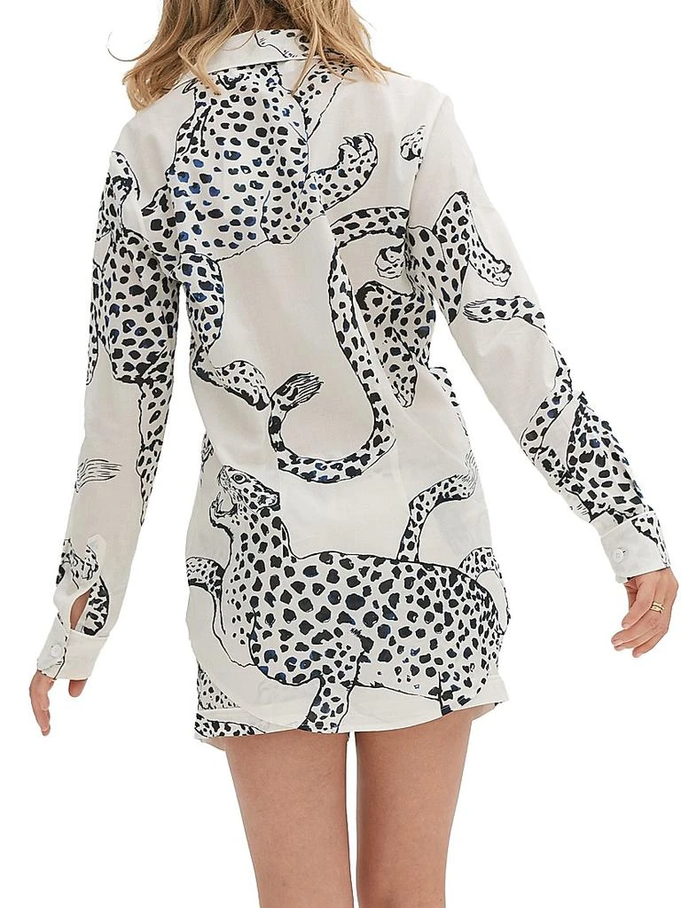 商品Desmond & Dempsey|Jaguar Print Cotton Signature Pajama Set,价格¥1438,第5张图片详细描述