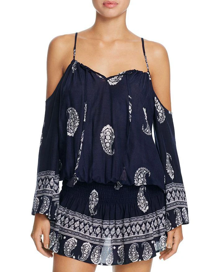 商品Surf Gypsy|Cold Shoulder Smock Waist Dress Swim Cover-Up,价格¥451,第1张图片