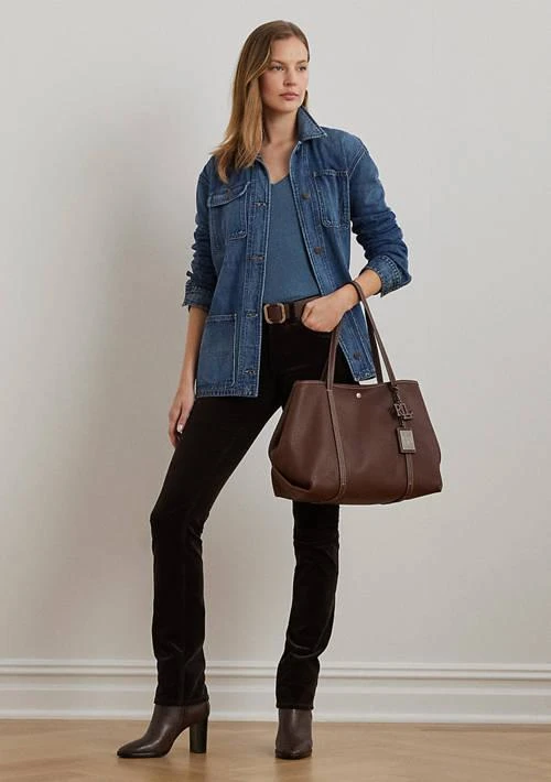 商品Ralph Lauren|Ralph Lauren Pebbled Leather Large Emerie Tote Bag,价格¥1697,第1张图片