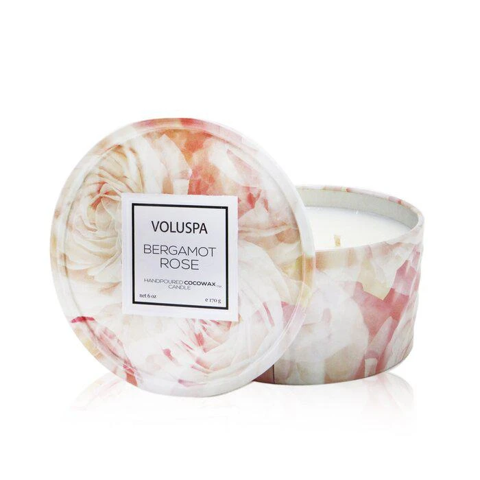 商品Voluspa|Voluspa 双烛芯装饰罐香薰蜡烛 - 佛手柑玫瑰 170g/6oz,价格¥127,第1张图片