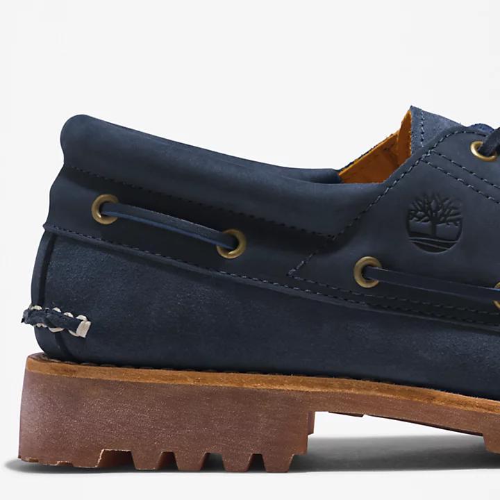 Timberland® 3-Eye Lug Handsewn Boat Shoe for Men in Navy商品第7张图片规格展示