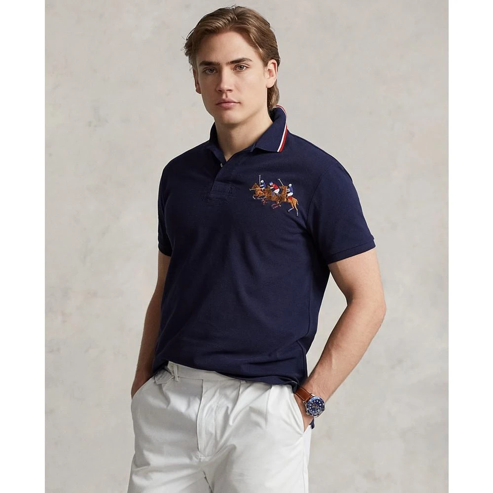 商品Ralph Lauren|Men's Custom Slim Fit Triple-Pony Polo Shirt,价格¥721,第1张图片