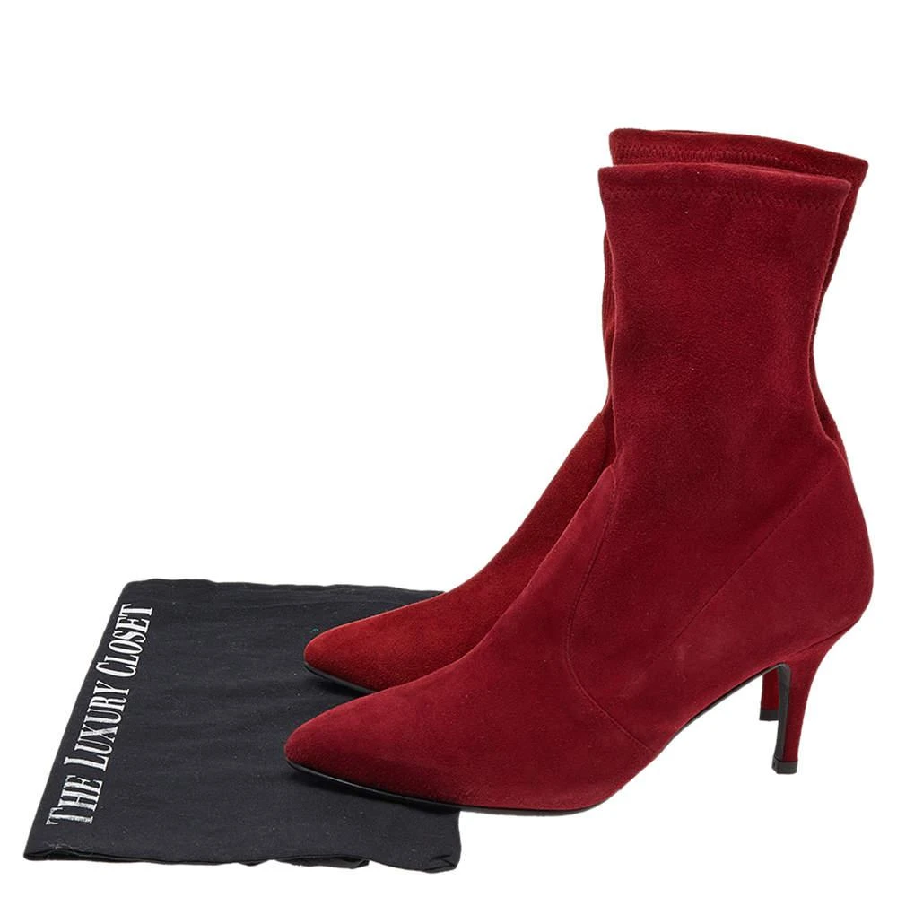Stuart Weitzman Red Suede Ankle Length Boots Size 37.5 商品