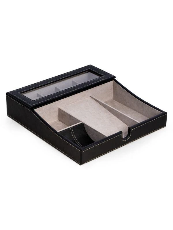 商品Bey-Berk|Leather Multi-Compartment Storage Valet,价格¥955,第2张图片详细描述