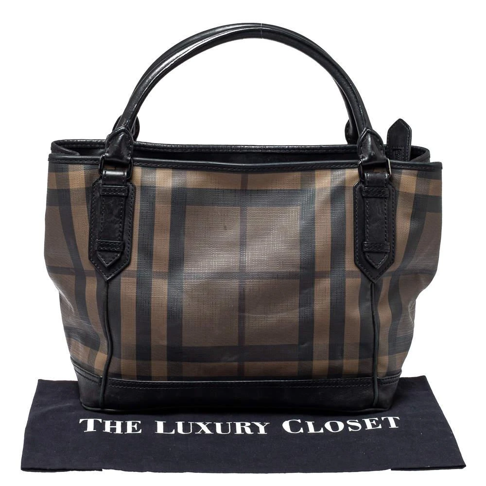 Burberry Brown/Black Smoke Check PVC and Leather Tote 商品