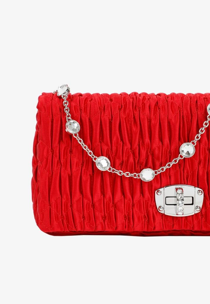 商品Miu Miu|Crystal Shoulder Bag in Satin,价格¥11076,第4张图片详细描述